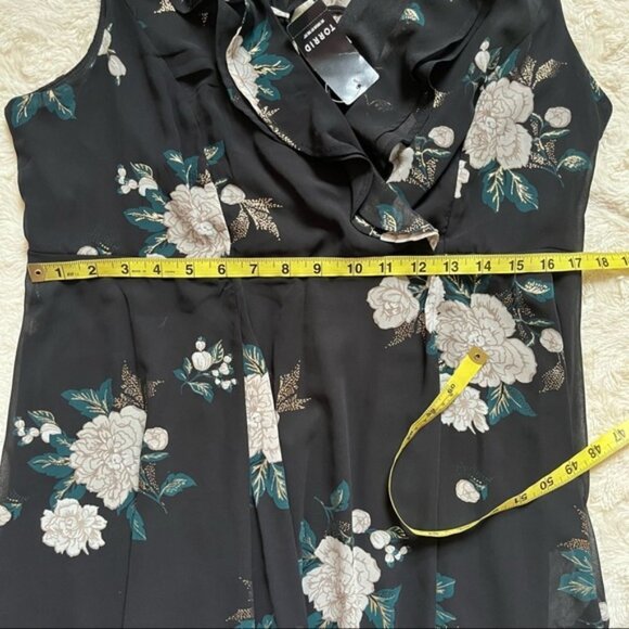 TORRID Black Floral Chiffon Skater Dress Size 12 - Picture 5 of 8
